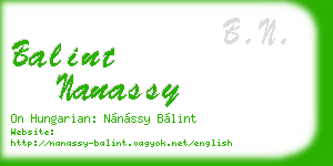 balint nanassy business card