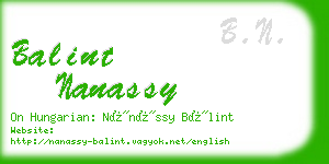 balint nanassy business card